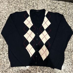John Galt Argyle Cardigan - One Size Small New